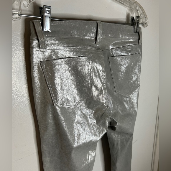 Nwot J BRAND Silver Genuine Lamb Leather skinny jeans silver shadow size 27 - Picture 5 of 13